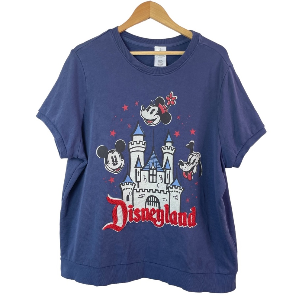 DISNEY Mickey Mouse & Friends Vintage-Style Short Sleeve Sweater Top Size XL